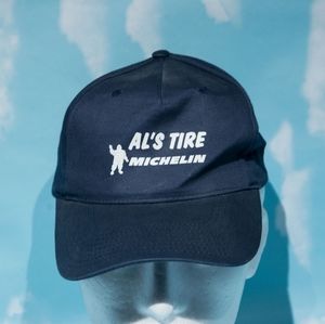 ⭐️2/$10 Vintage Michelin Man Al's Tires Navy Blue Hat
